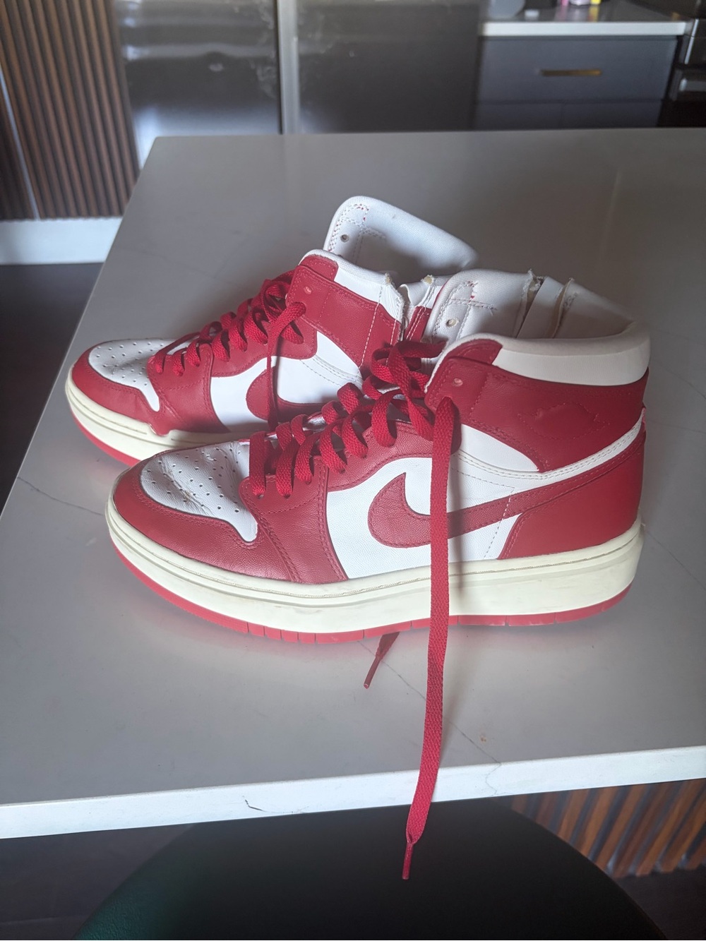 Nike Air Jordan 1 Elevate High Red White Platform Sneakers Women’s 10